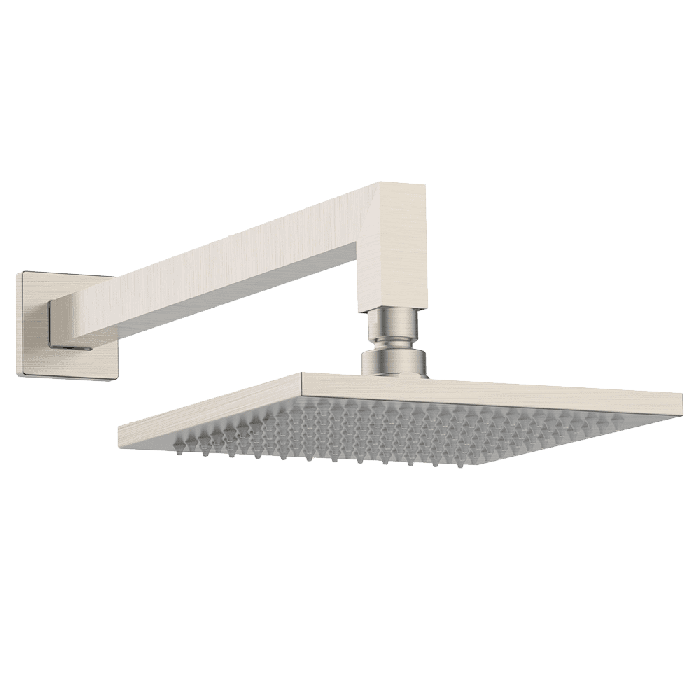 Abey Gareth Ashton Square Brass Horizontal Shower Arm and Rose - Brushed Nickel