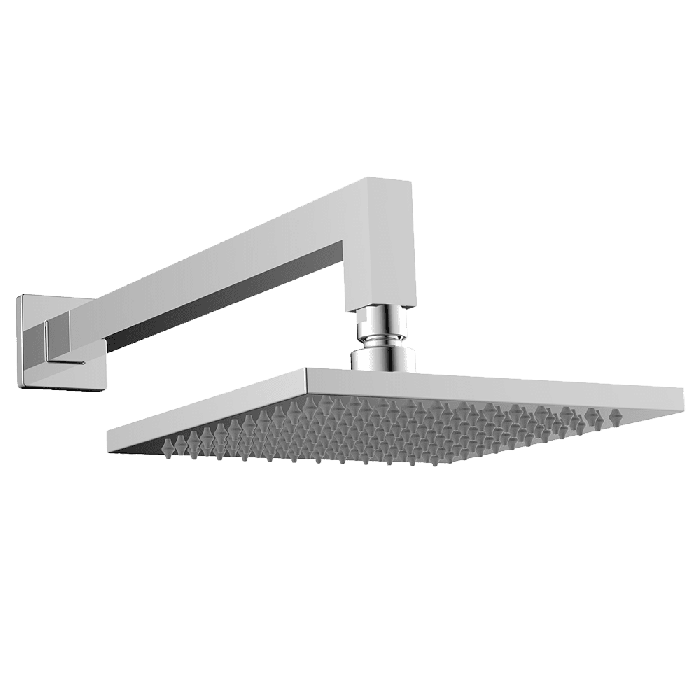 Abey Gareth Ashton Square Brass Horizontal Shower Arm and Rose - Chrome