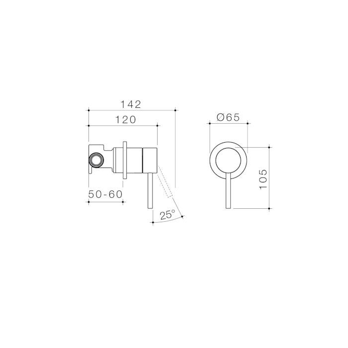 Caroma Liano II Bath / Shower Mixer Round Cover Plate Brushed Brass