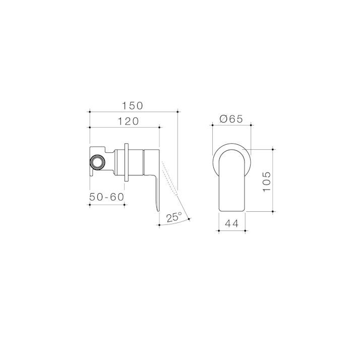 Caroma Urbane II Bath / Shower Mixer Round Cover Plate Gunmetal