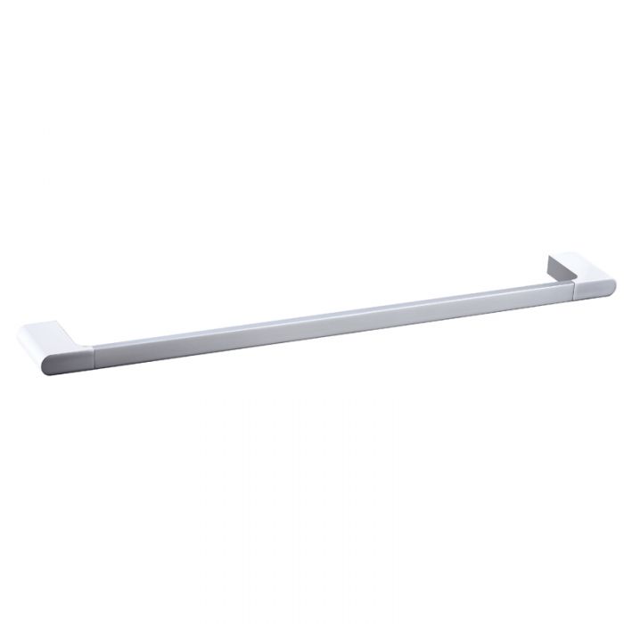 Acl Cora Single Towel Rail Matte Black & Chrome and White