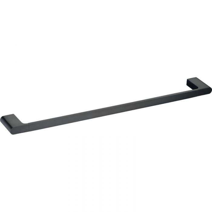 Acl Cora Single Towel Rail Matte Black & Chrome and White