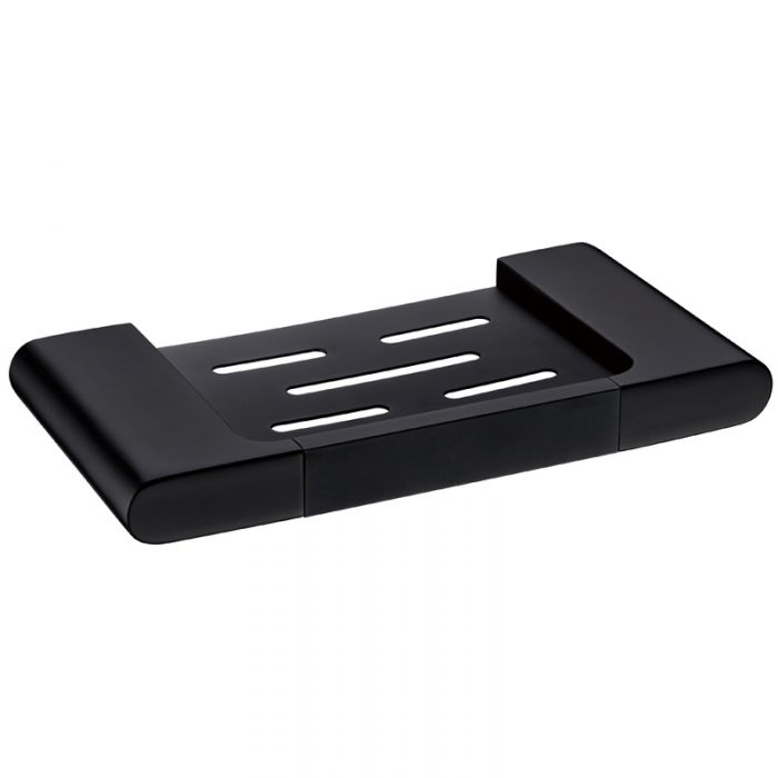 Acl Cora Soap Holder Matte Black & Chrome and White