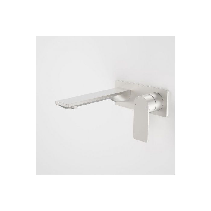 Caroma Urbane II 180mm Wall Basin / Bath Mixer Rectangular Cover Plate Brushed Nickel