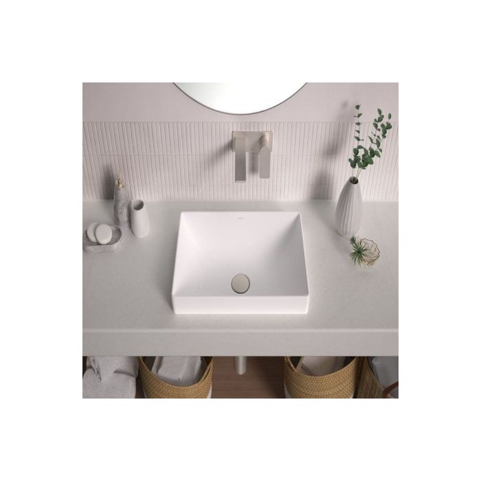 Caroma Urbane II 180mm Wall Basin / Bath Mixer Round Cover Plate Brushed Nickel