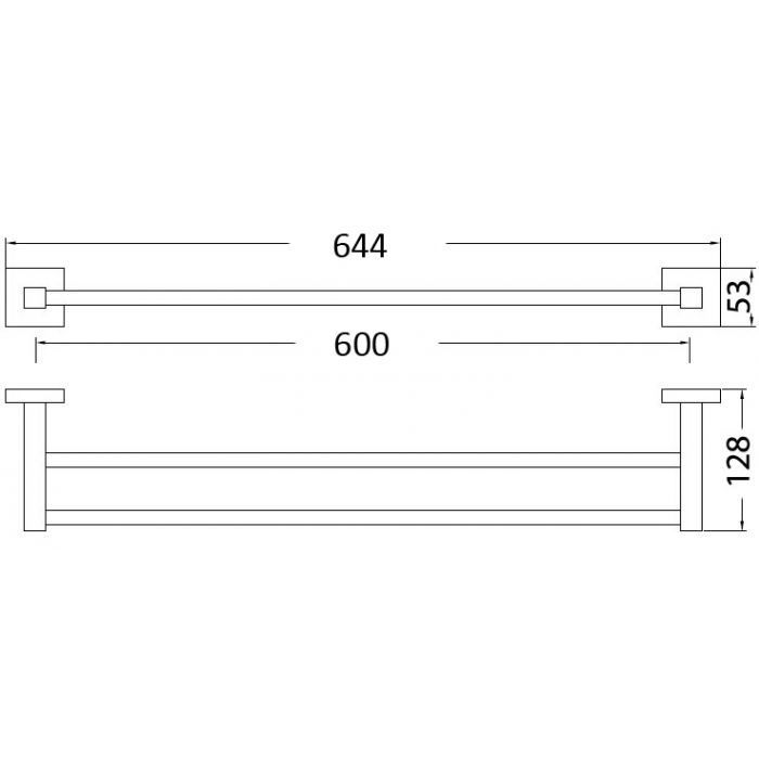 Acl Sara Square Double Towel Rail
