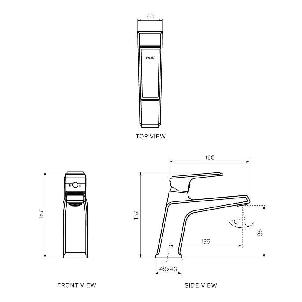 Parisi Ezia Basin Mixer | Brushed Nickle