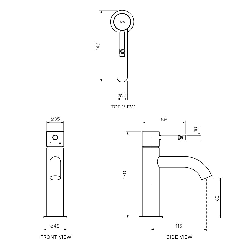 Parisi Tondo II Basin Mixer with Curved Spout | Chrome