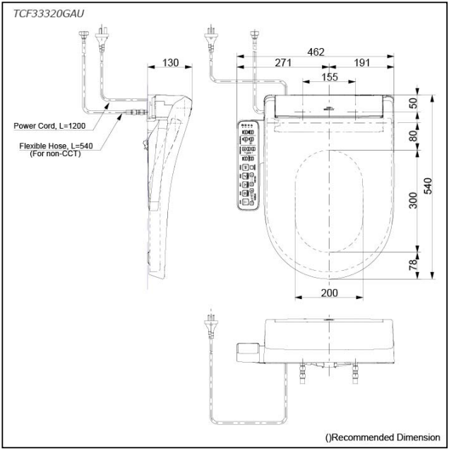 Toto Bidet WASHLET S2 EWATER Seat