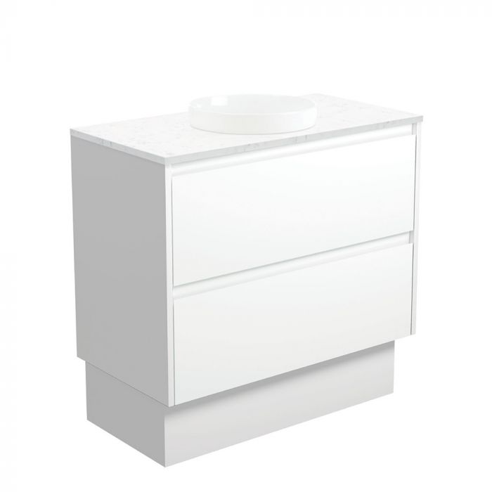 Fienza 900mm Reba Semi Inset Bianca Amato Double Draw Kickboard Vanity