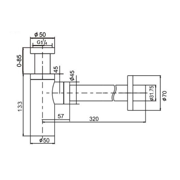 ACL 32mm Chrome Bottle Trap
