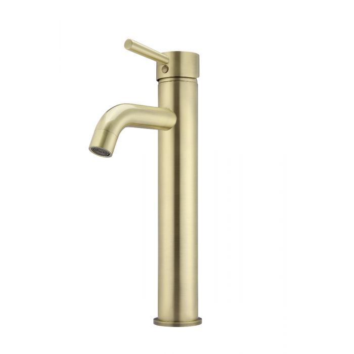 Meir Round Tall Basin Mixer Tiger Bronze Curved MB04-R3-BB