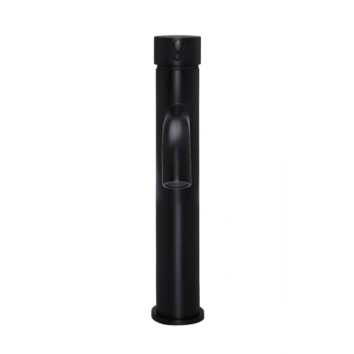 Meir Round Tall Basin Mixer Matte Black Curved MB04-R3