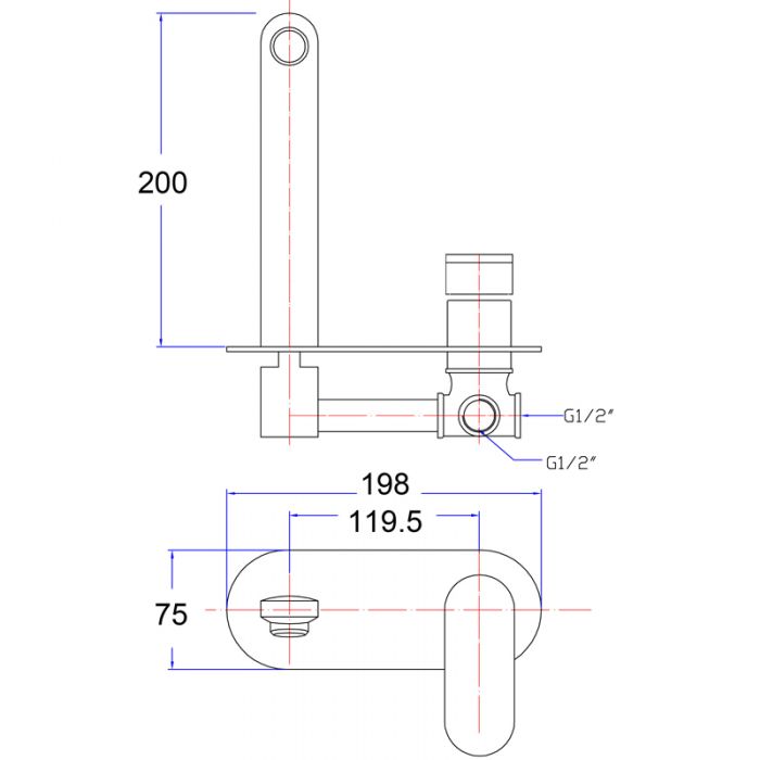 Acl Cora Wall Combination Mixer Chrome
