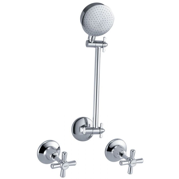 ACL Chrome Cross Handle Shower Set PENZ05