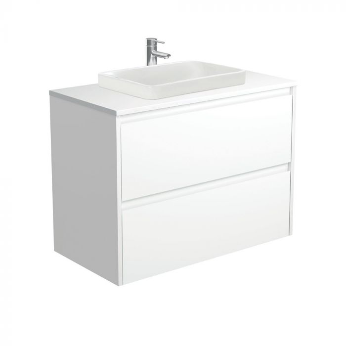 Fienza 900mm Sarah Semi Inset Double Draw Wall Hung Vanity
