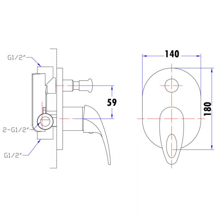 Acl Mina Shower Mixer W/ Divertor