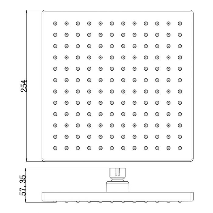 Acl Rosa 250mm x 250mm Plastic Square Shower Head