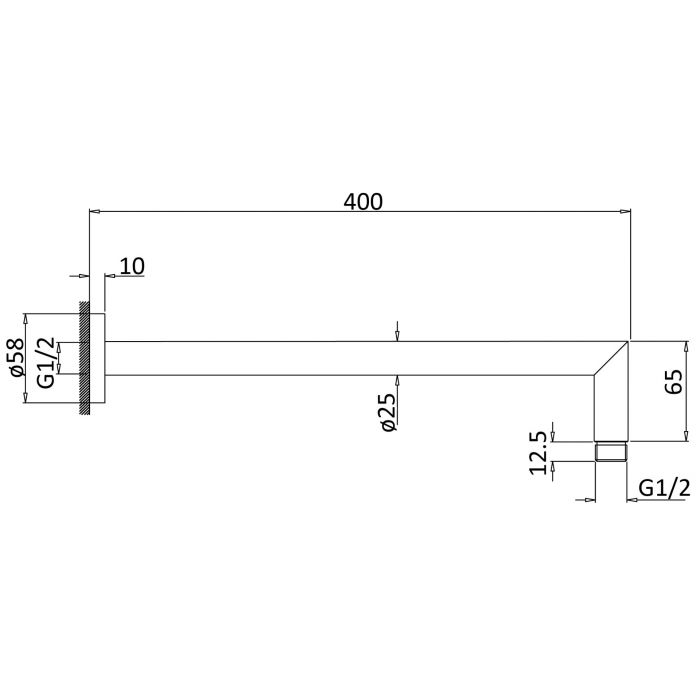 Acl PRY103 Horizontal Shower Arm