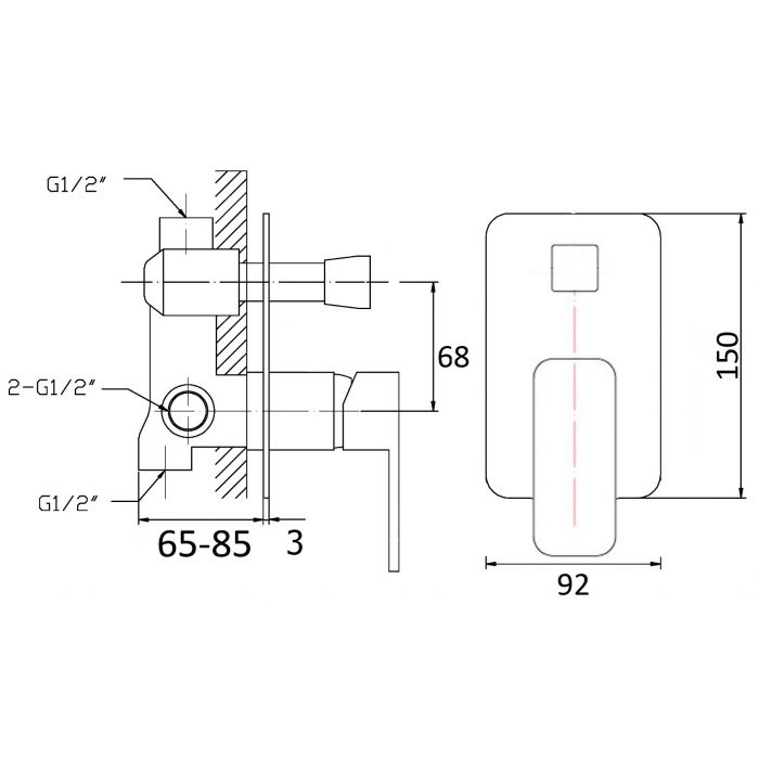Acl Nova Shower Bath Mixer W/ Divertor
