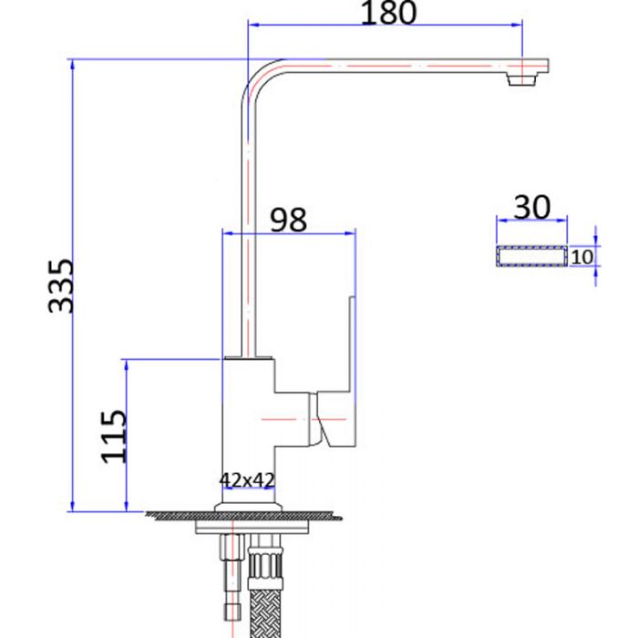 Acl Rosa Swivel Squareline Sink Mixer Chrome