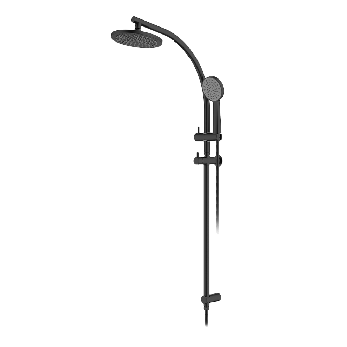 Abey Gareth Ashton Curve Rail and Shower Two In One Shower System - Black