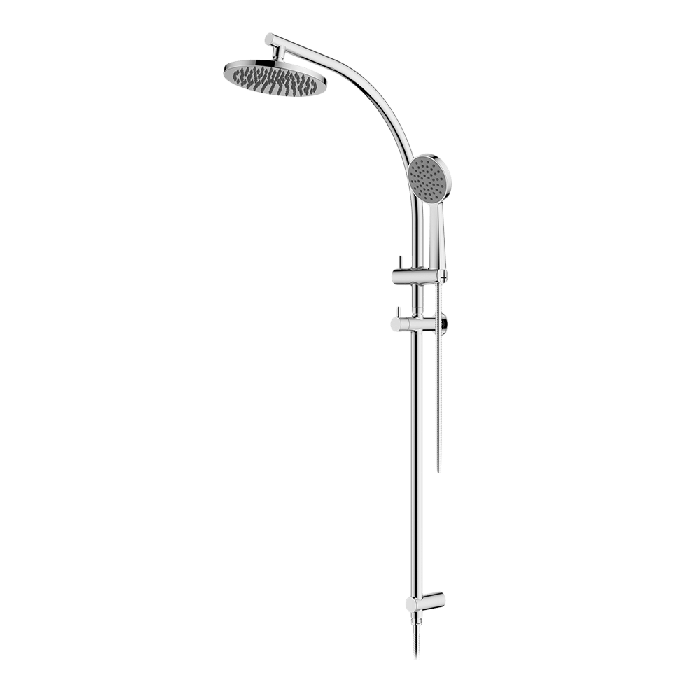 Abey Gareth Ashton Curve Rail and Shower Two In One Shower System - Chrome
