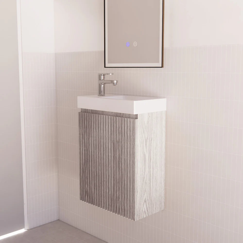 Riva 450mm Vienna White Oak Wall Hung Vanity