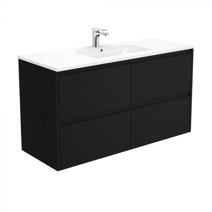 Fienza 1200mm Dolce Amato Wall Hung Vanity - Satin Black