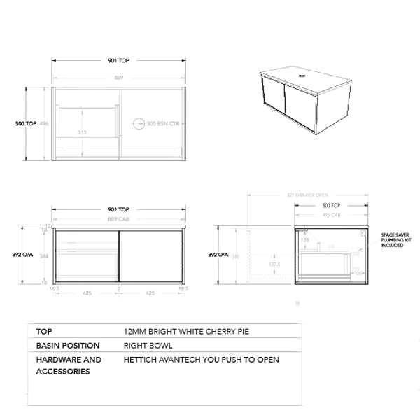 ADP Clifton Wall Hung vanity