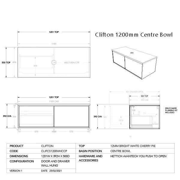 ADP Clifton Wall Hung vanity
