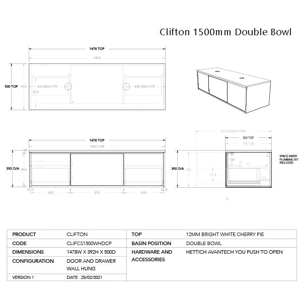 ADP Clifton Wall Hung vanity