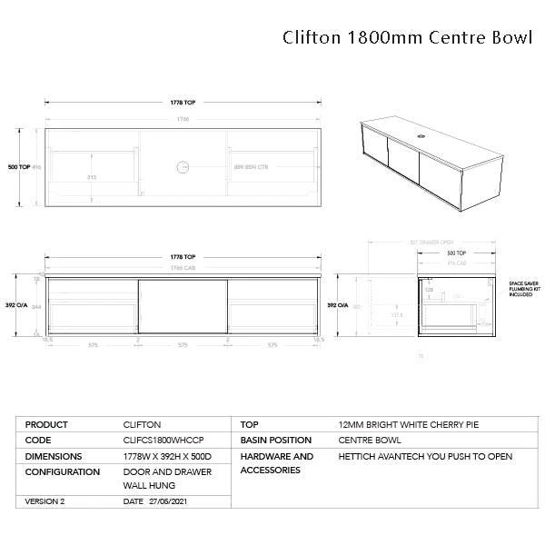 ADP Clifton Wall Hung vanity