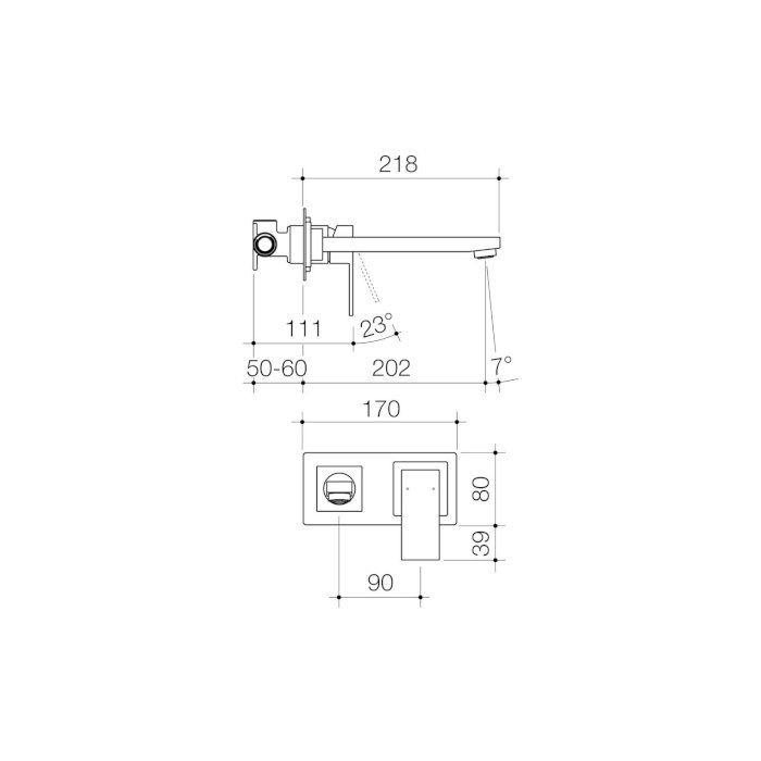 Caroma Quatro Wall Basin Combination Mixer