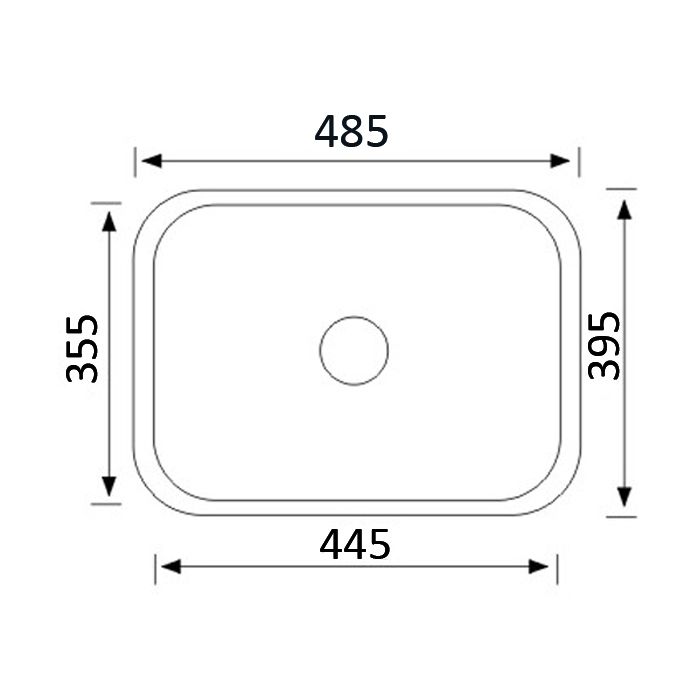 Acl Cora 485mm x 395mm Undermount Kitchen Sink Bowl