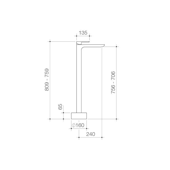 Caroma Contura Freestanding Bath Mixer Chrome