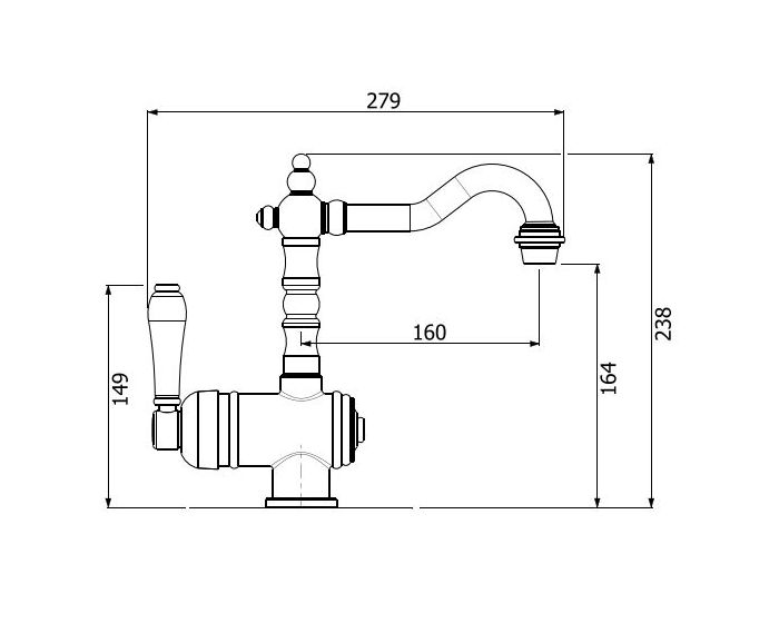 Abey Armando Vicario Provincial Single lever basin mixer - Bronze