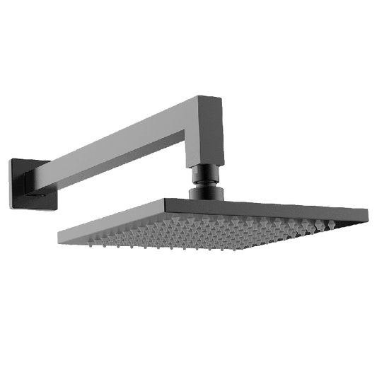 Abey Gareth Ashton Square Brass Horizontal Shower Arm and Rose - Black