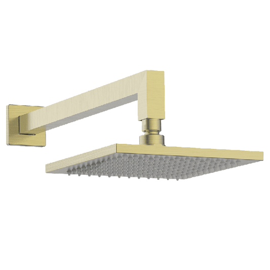 Abey Gareth Ashton Square Brass Horizontal Shower Arm and Rose - Brushed Brass