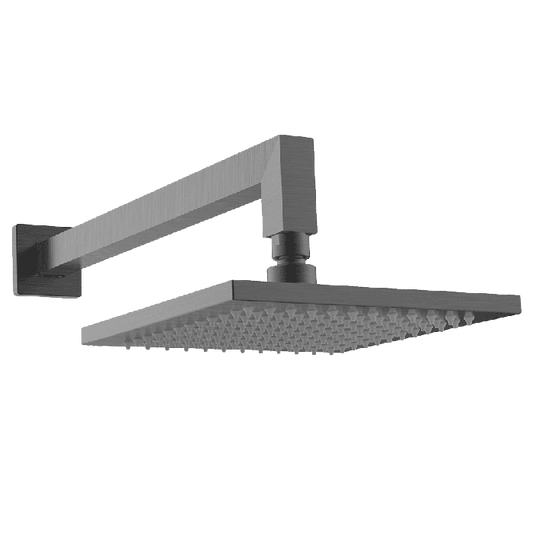 Abey Gareth Ashton Square Brass Horizontal Shower Arm and Rose - Gun Metal