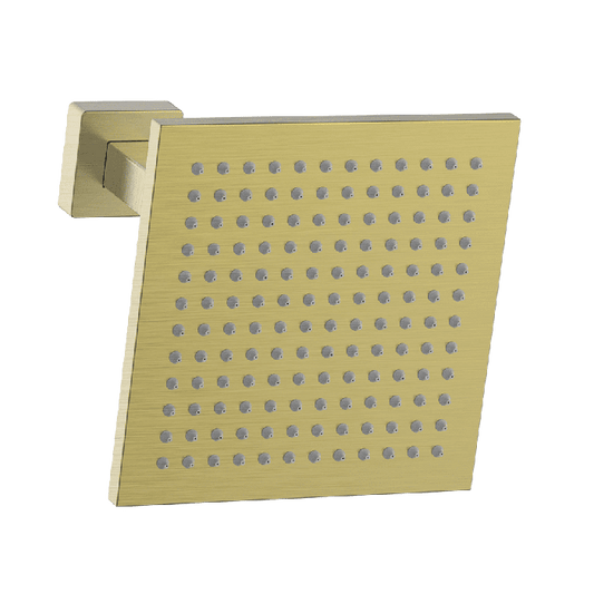 Abey Gareth Ashton Brass 200mm x 200mm Square Shower Head with 200mm Ceiling Dropper - Brushed Brass