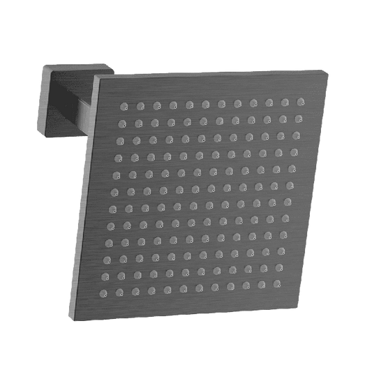 Abey Gareth Ashton Brass 200mm x 200mm Square Shower Head with 200mm Ceiling Dropper - Gun Metal