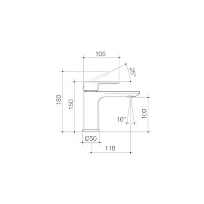 Caroma Urbane II Basin Mixer Brushed Nickel Lead Free