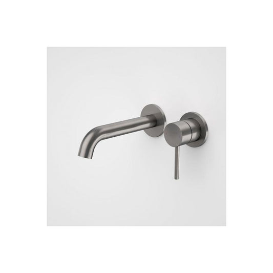 Caroma Liano II 175mm Wall Basin / Bath Mixer 2 x Round Cover Plates Gunmetal