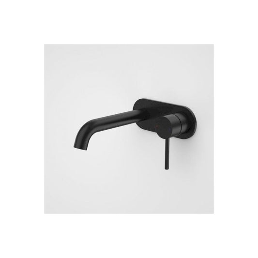 Caroma Liano II 175mm Wall Basin / Bath Mixer - Rounded Cover Plate Matte Black