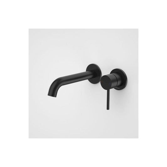 Caroma Liano II 175mm Wall Basin / Bath Mixer 2 x Round Cover Plates Matte Black