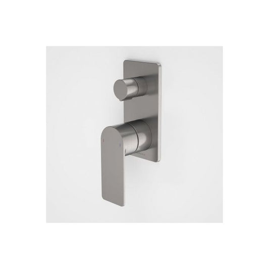 Caroma Urbane II Bath / Shower Mixer With Diverter Rectangular Cover Plate Gunmetal