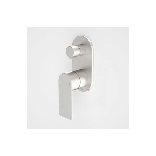Caroma Urbane II Bath / Shower Mixer With Diverter Round Cover Plate Brushed Nickel