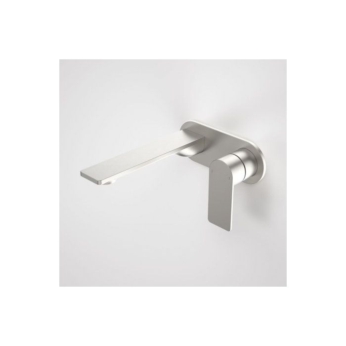 Caroma Urbane II 180mm Wall Basin / Bath Mixer Round Cover Plate Brushed Nickel