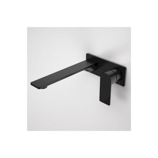Caroma Urbane II 220mm Wall Basin / Bath Mixer Rectangular Cover Plate Matte Black Lead Free